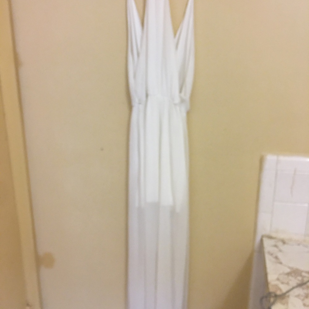 Defiantly USA chiffon maxi dress open in the front